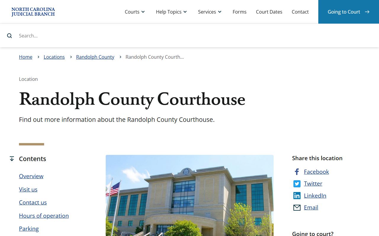Asheboro phone area codes Randolph County courthouse verification