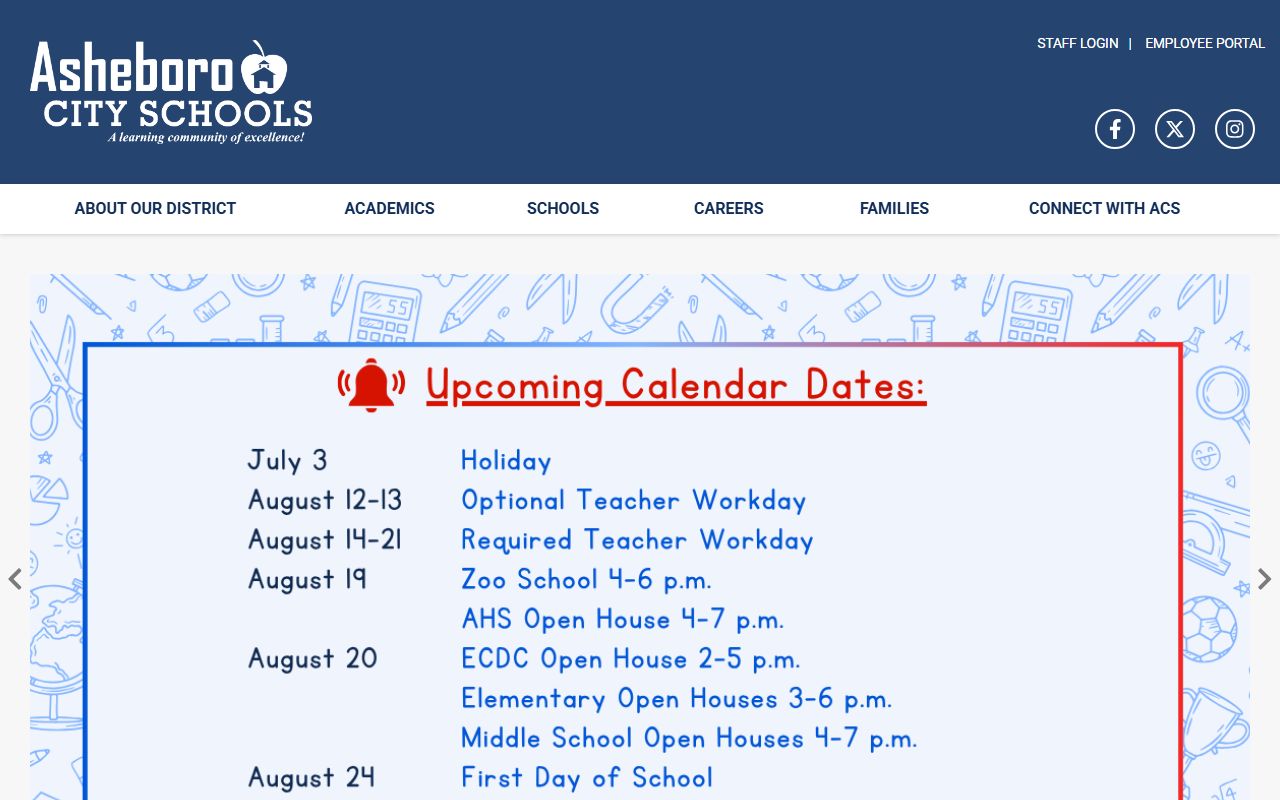 Asheboro phone numbers school district homepage